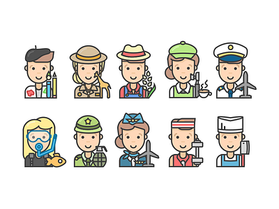 JOBicons Set 2 career character icon job uniform