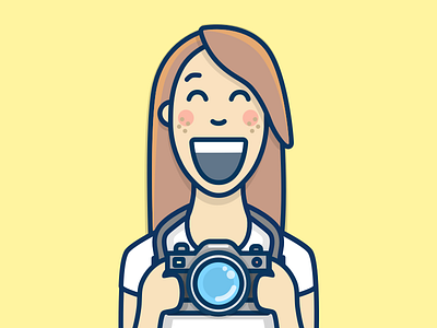 Happy Camera Gal 😄 📷 camera character girl happy smile
