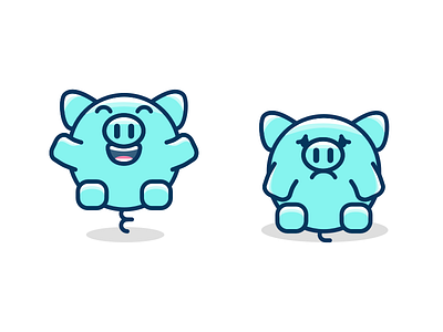 PiggyPot Icons character happy icons jump pig piggypot sad