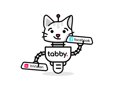 Tabby Bot Mascot 🤖 bot cat character line mascot robot tab tabby tabs