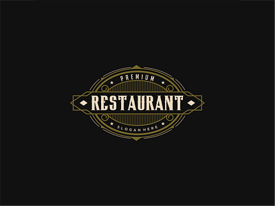 restaurant logo vintage premium vector