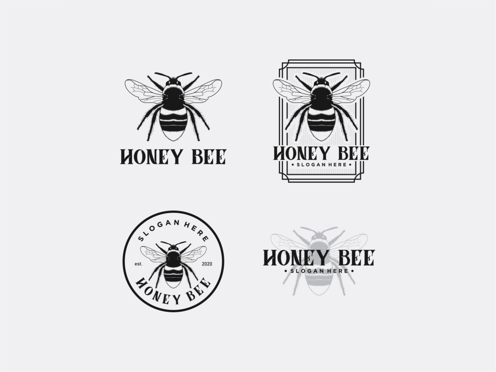vintage honey bee logo