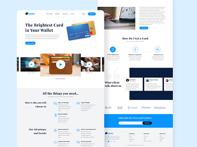 Credit Card Landing page clean landing page credit card debit card financial homepage landing page design minimal mockups ui ui design ux design