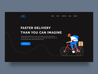 Delivery Service UI dark theme dark ui delivery design illustration minimal service ui design ux design