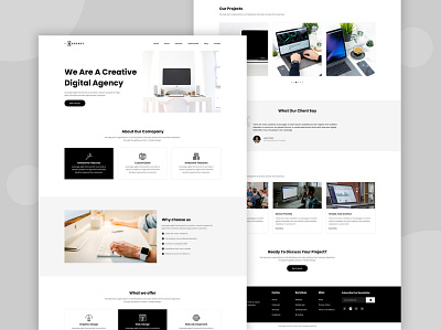 Digital Agency Landing page agency branding creative design homepage illustrations landing page design minimal mockups typography ui ui design ux design visual design website