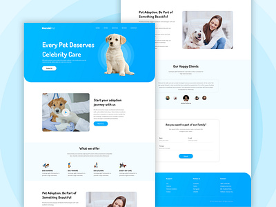 Pet Care Service Landing page creative design landing page design minimal mockups pet service ui ui design ux design visual design website website design