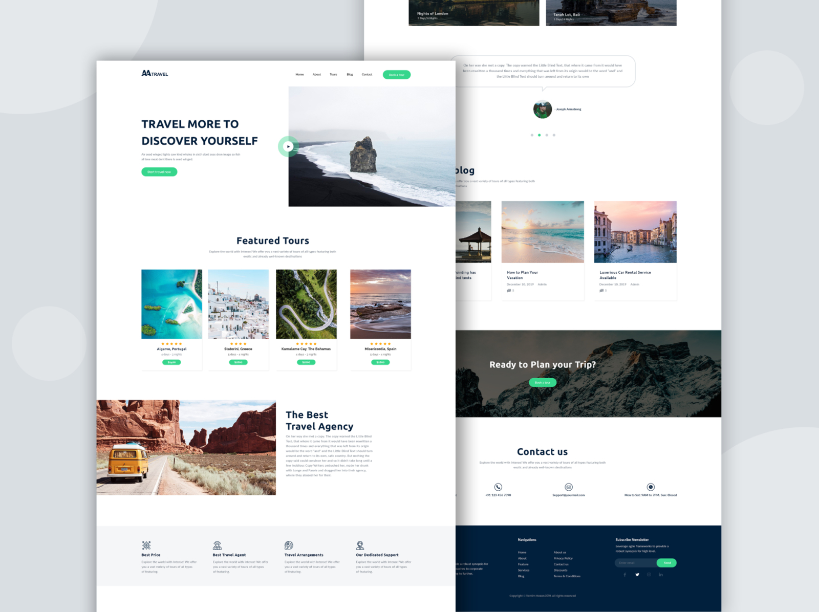 Travel Agency Landing page by Tamim Hasan on Dribbble