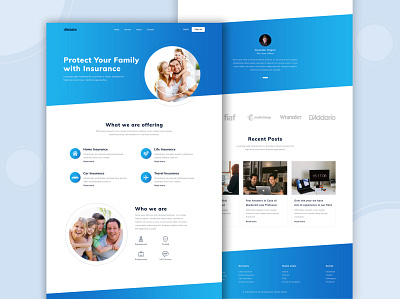 Insurance Company Landing page agency creative design homepage insurance insurance company landing page design minimal ui ui design ux design website