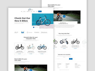 E-bike Store Landing page design e bike e bike landing page homepage landing page design minimal mockups ui ui design ux design visual design website