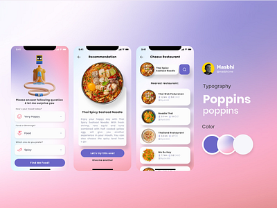 Food Recommendation App app design deliver food food food app food order ui ui ux