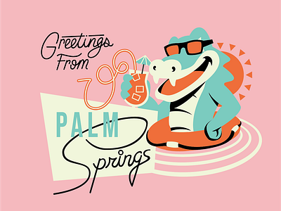 Greetings from Palm Springs branding design flat illustration vector