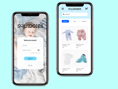 baby app app baby design login shopping shopping app ui