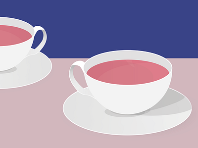 Let's drink pink tea - sketch dribble drink illustration illustrator new pink sketch tea teatime