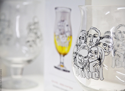 Duvel glass alcohol ale beer bier contest design draw drawing drink duvel face faces glass glasses happy illustraion invite label