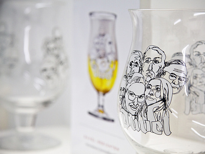 Duvel glass alcohol ale beer bier contest design draw drawing drink duvel face faces glass glasses happy illustraion invite label