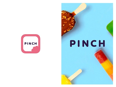 PINCH - app icon & branding app appdesign appicon appstore banding dutch food food app food illustration handmade ice icecream icon iconapp lettering logo logodesign nederland pink typogaphy