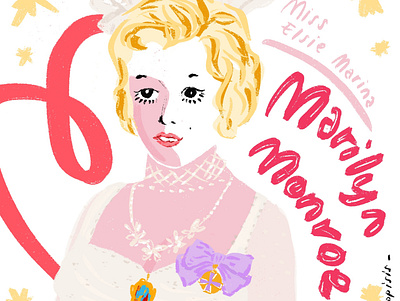 Marilyn Monroe as Miss Elsie Marina girls illustration illustrator marilyn monroe movie portrait