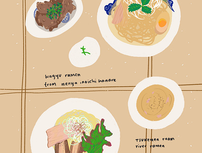 ramen from Kyoto food illustration