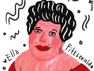 Ella Fitzgerald illustration portrait