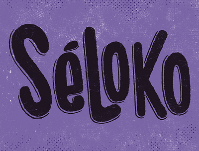 Séloko design distress halftone illustration lettering letters purple