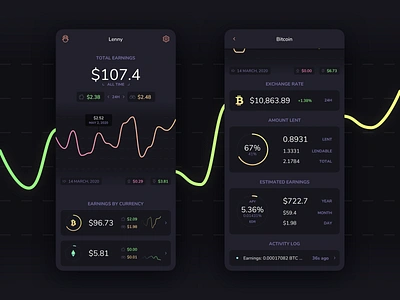 Lenny – Cryptocurrency Lending Bot app crypto cryptocurrency mobile sketch svelte