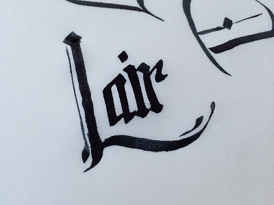 Lair blackletter calligraphy lettering