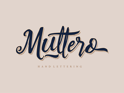 Muttero script hand lettering font design typographic