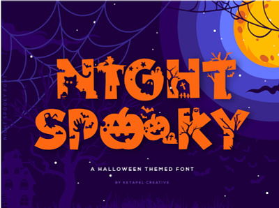 Night Spooky characters design display font halloween typedesign typography vector