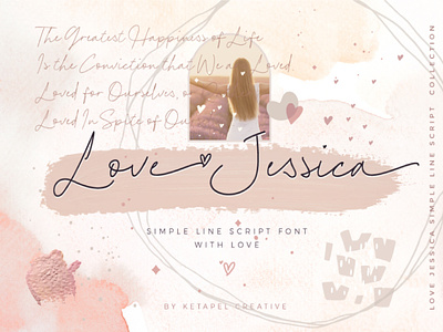 Love Jessica elegant handletter handwritten love jessica otf script font simple line font timeless ttf typography