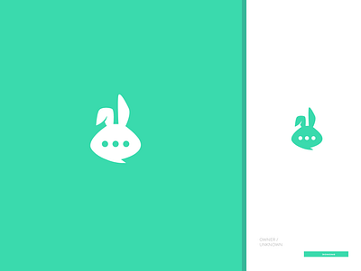 Bunny Speak design flat icon logo vector