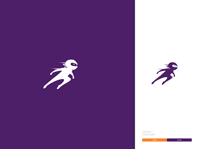 Purple Ninja design flat icon logo vector