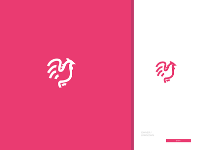 Pink Roaster design flat icon logo vector