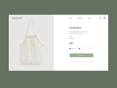 Eco Bag Product Card branding design eco figma flat minimal ui ux uxui web web design