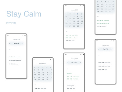 Stay Calm Planner App app design figma flat planner ui ux uxui web web design