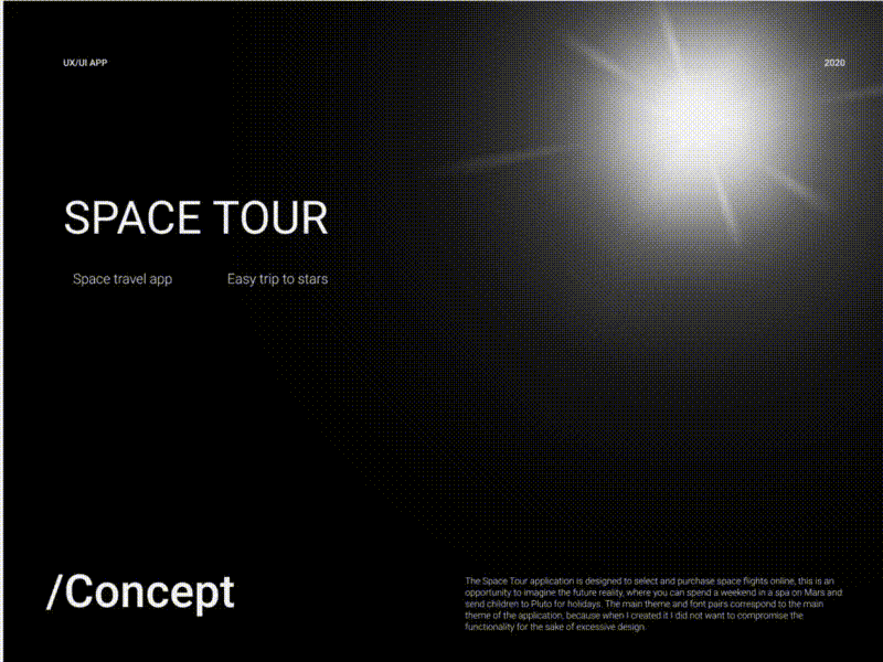 UX/UI App for Space Tour Concept