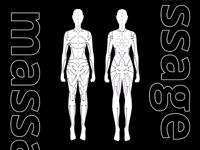 illustration of massage directions scheme for massage courses