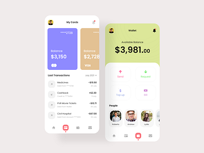 Wallet App Mobile UI Design