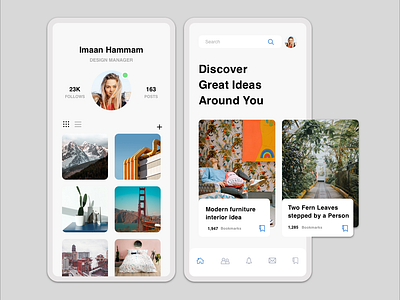 Social app layout app design remake sketch ui