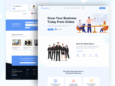 TeamZone - Digitial Marketing Website branding design digital marketing digital marketing agency interface landing landing page marketing agency ui ux website website design