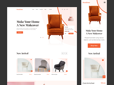 WoodZone - Furniture Website Exploration aesthetic chair classic clean clean ui furniture furniture app furniture design furniture store furniture website interface landing page minimalist ui ux web webdesign website