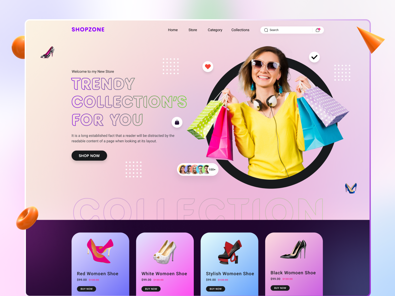 Clothing Store - Web Exploration by uixzone on Dribbble