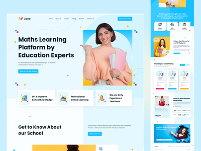 Math Online School baby preschool education courses e learning education educational graphic design illustration kids activities kids illustration landing page math math class math online school online class online courses orizon play course kids activities ui website website design