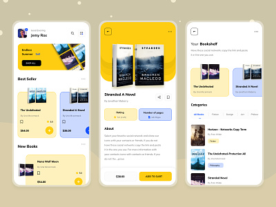Book Selling App app best app book booking books colorful design ebook ecommerce graphic design ios mobile mobile app mobile ui read reader reading shopify ui ux