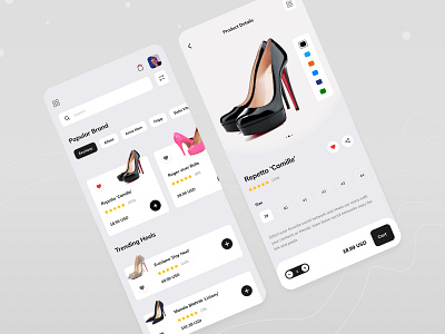 Mobile Shopping App-Ladies Heel by uixzone on Dribbble