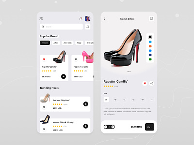 Mobile Shopping App-Ladies Heel app beauty colorful colorful design ecommerce fashion graphic design heels interface ios ladies mobile app mobile ui products shopify store ui ux women fashion women heels
