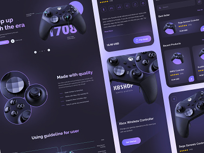 Xbox Wireless Controller app branding design game game app game console game store game tools gaming graphic design interface ios landing page mobile app ui ux website website design xbox xbox one