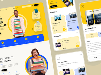 book selling website and app app apps book landing page buy design ecommerce interface ios landing page mobile mobile app online book read reading book selling shopify ui ux website website design