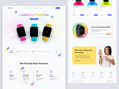 Product Landing Page-Smartwatch apple watch branding colorful design design ecommerce graphic design interface landing page minimal product product page shopify smart watch ui ux watch watch landing page web website website design