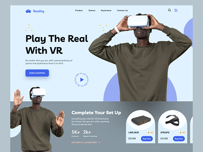 VR Store Landing Page ecommerce experience game headset homepage landing page mockup oculus playstation product typography ui ux video virtual reality vr vr design web design website website design