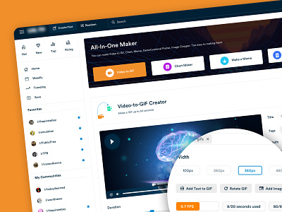 web app - video to gif maker by uixzone on Dribbble
